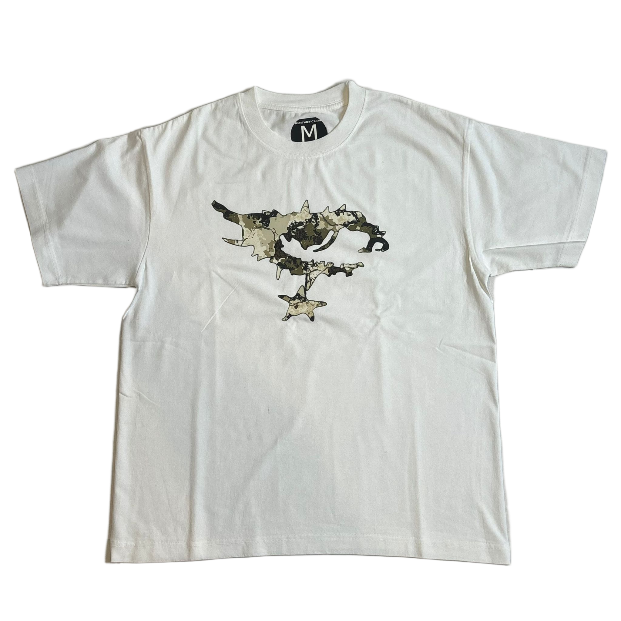 army camo white tee