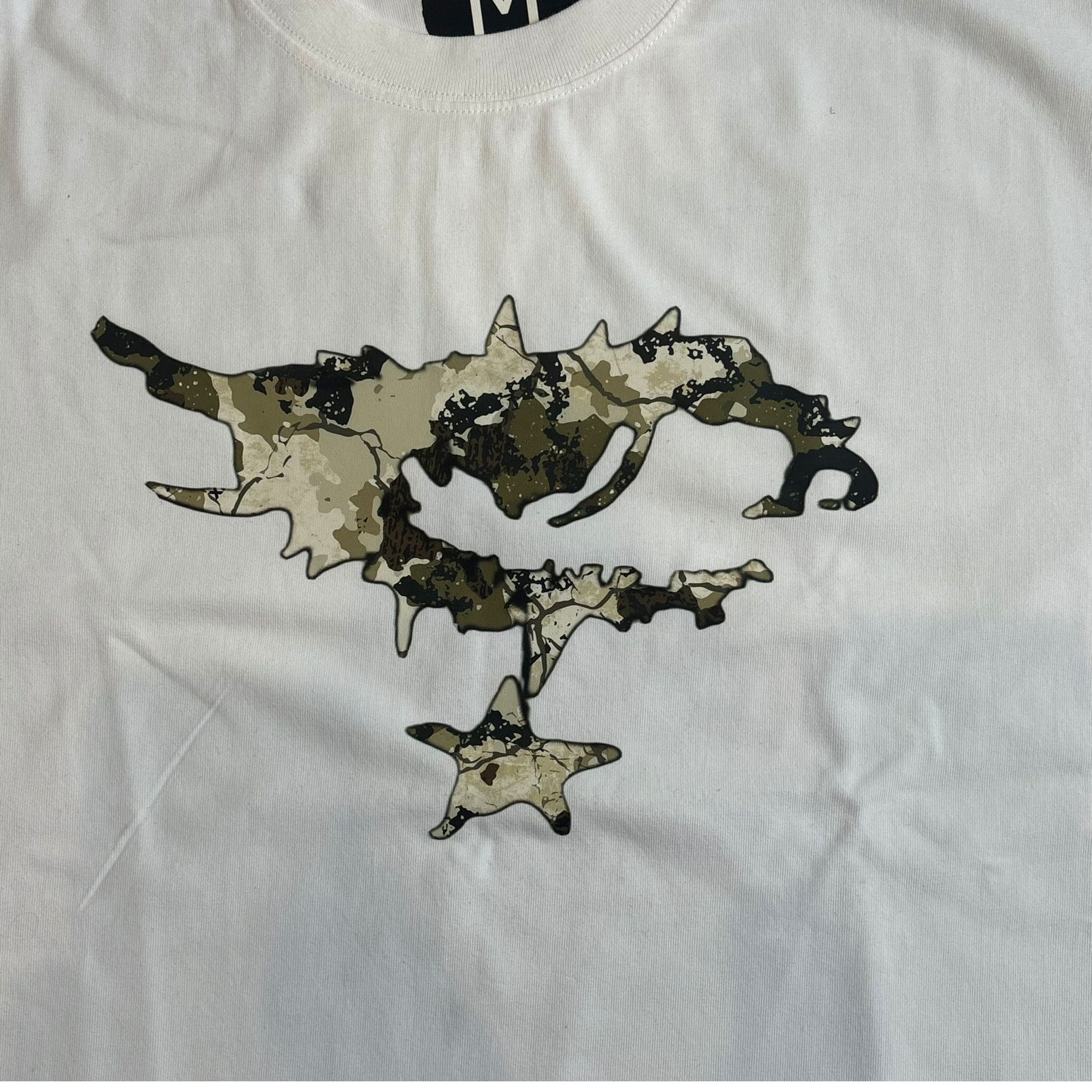 army camo white tee